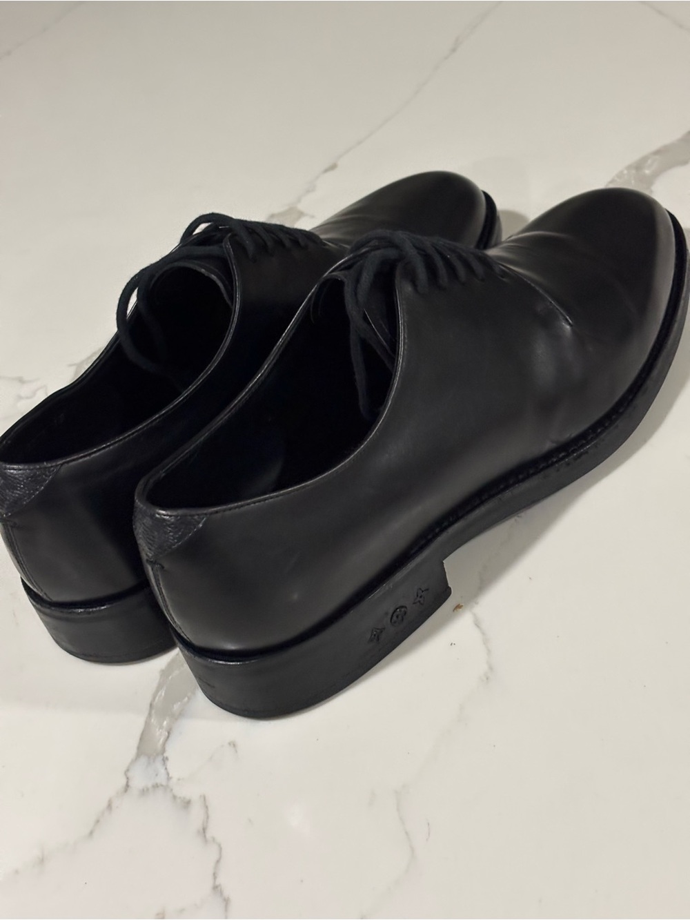 Louis Vuitton Black Leather Derby Shoes